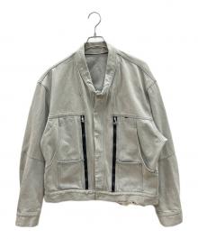 Essay（エッセイ）の古着「デニムジャケット　FOLD COLLAR DENIM JACKET」｜グレー