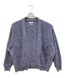 YOKE（ヨーク）の古着「厚手カーディガン　5G CONNECTING RIB CARDIGAN」｜ブルー