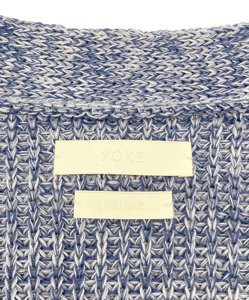 YOKE（ヨーク）YOKE (ヨーク) 厚手カーディガン　5G CONNECTING RIB CARDIGAN ブルー サイズ:2の古着・服飾アイテム