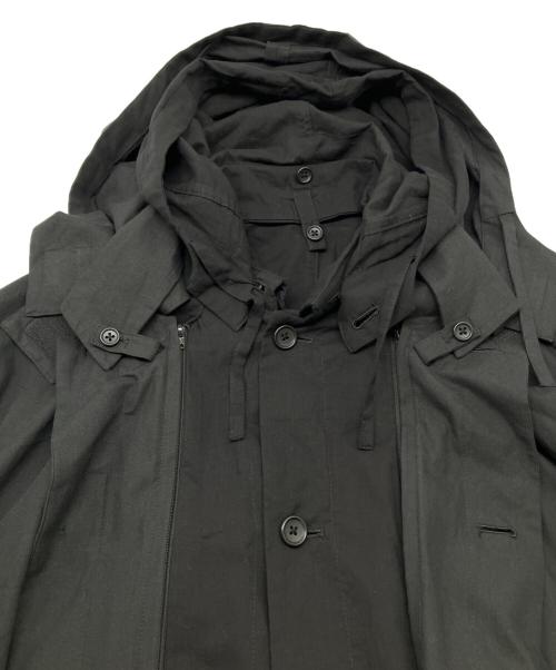 stein（シュタイン）stein (シュタイン) OVERSIZED LAYERED HOODED COAT ブラック サイズ:Ｍの古着・服飾アイテム