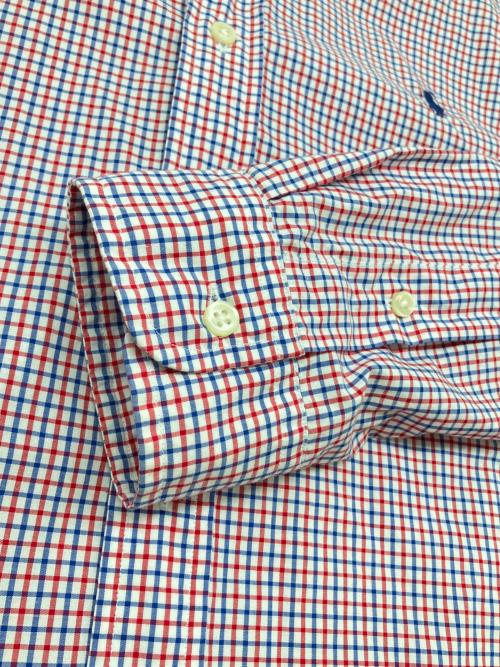 RALPH LAUREN（ラルフローレン）RALPH LAUREN (ラルフローレン) 長袖シャツ レッド×ブルー サイズ:Ｍの古着・服飾アイテム