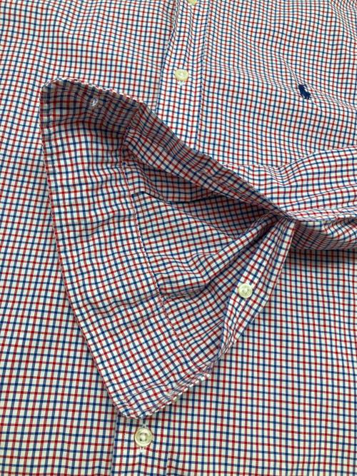 RALPH LAUREN（ラルフローレン）RALPH LAUREN (ラルフローレン) 長袖シャツ レッド×ブルー サイズ:Ｍの古着・服飾アイテム