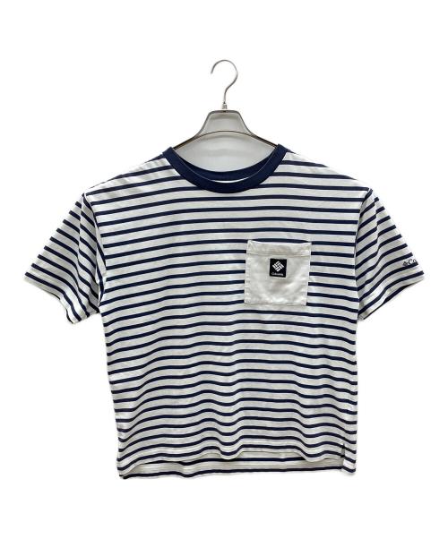 Columbia（コロンビア）Columbia (コロンビア) 半袖カットソー ホワイト×ネイビー サイズ:Ｍの古着・服飾アイテム