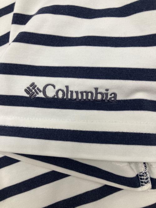Columbia（コロンビア）Columbia (コロンビア) 半袖カットソー ホワイト×ネイビー サイズ:Ｍの古着・服飾アイテム