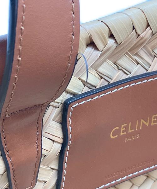 CELINE（セリーヌ）CELINE (セリーヌ) トートバッグ CELINE トリオペ ティン ラフィア トート ナチュラル×ブラウンの古着・服飾アイテム