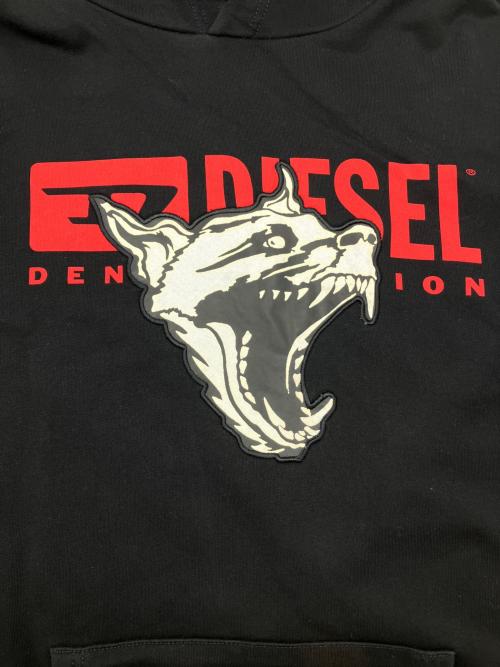 DIESEL（ディーゼル）DIESEL (ディーゼル) プルオーバーパーカー ブラック サイズ:Lの古着・服飾アイテム