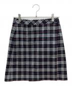 BURBERRY LONDONバーバリーロンドン）の古着「チェックスカート」｜ブラック×グレー
