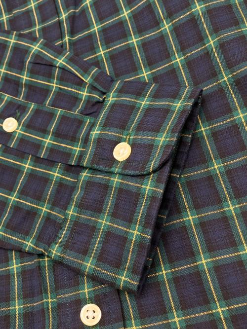 RALPH LAUREN（ラルフローレン）RALPH LAUREN (ラルフローレン) 長袖シャツ ネイビー×グリーン サイズ:Ｍの古着・服飾アイテム