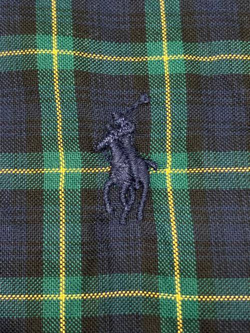 RALPH LAUREN（ラルフローレン）RALPH LAUREN (ラルフローレン) 長袖シャツ ネイビー×グリーン サイズ:Ｍの古着・服飾アイテム