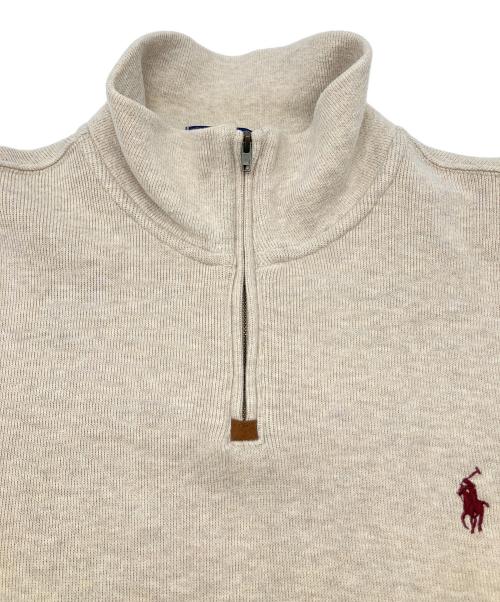 POLO RALPH LAUREN（ポロ・ラルフローレン）POLO RALPH LAUREN (ポロ・ラルフローレン) ハーフジップスウェット ベージュ サイズ:Ｍの古着・服飾アイテム