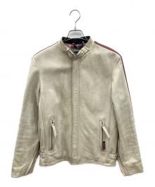 Schott（ショット）の古着「シングルライダースジャケット　クラシックレーサーライダースジャケット」｜ホワイト×レッド×ブルー