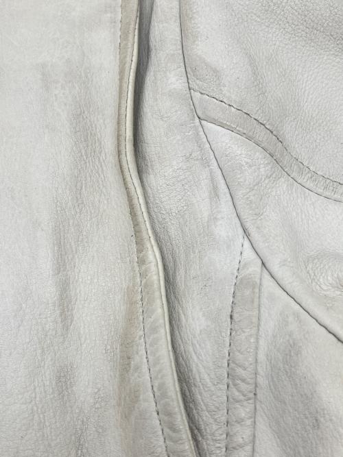 Schott（ショット）Schott (ショット) シングルライダースジャケット　クラシックレーサーライダースジャケット ホワイト×レッド×ブルー サイズ:Ｍの古着・服飾アイテム
