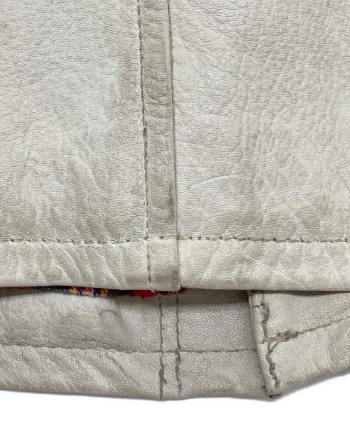 Schott（ショット）Schott (ショット) シングルライダースジャケット　クラシックレーサーライダースジャケット ホワイト×レッド×ブルー サイズ:Ｍの古着・服飾アイテム
