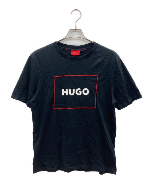 HUGO（ヒューゴ ボス）HUGO (ヒューゴ ボス) 半袖カットソー ブラック×ホワイト×レッド サイズ:Lの古着・服飾アイテム