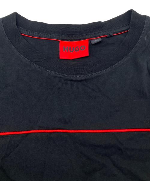 HUGO（ヒューゴ ボス）HUGO (ヒューゴ ボス) 半袖カットソー ブラック×ホワイト×レッド サイズ:Lの古着・服飾アイテム