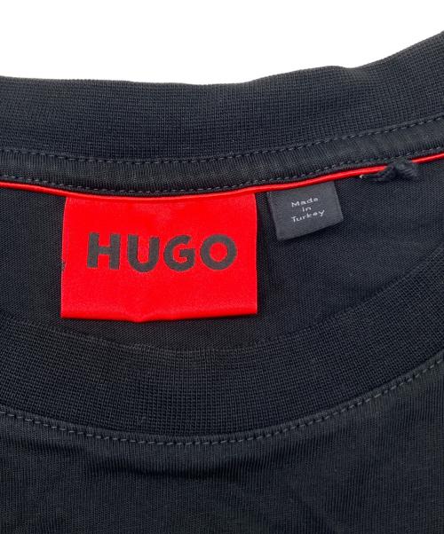 HUGO（ヒューゴ ボス）HUGO (ヒューゴ ボス) 半袖カットソー ブラック×ホワイト×レッド サイズ:Lの古着・服飾アイテム