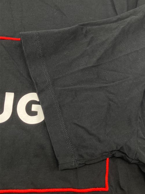 HUGO（ヒューゴ ボス）HUGO (ヒューゴ ボス) 半袖カットソー ブラック×ホワイト×レッド サイズ:Lの古着・服飾アイテム