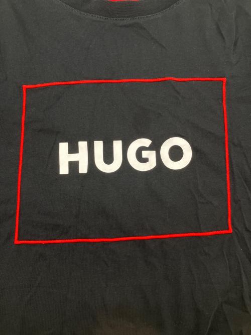 HUGO（ヒューゴ ボス）HUGO (ヒューゴ ボス) 半袖カットソー ブラック×ホワイト×レッド サイズ:Lの古着・服飾アイテム