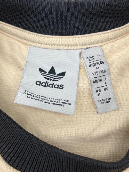 adidas（アディダス）adidas (アディダス) ユベントス (ユベントス) 半袖カットソー アイボリー×グレー サイズ:Lの古着・服飾アイテム