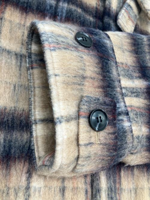 Cynical（シニカル）Cynical (シニカル) ジャギーチェックショートジャケットコート ベージュ×ブラック サイズ:2の古着・服飾アイテム