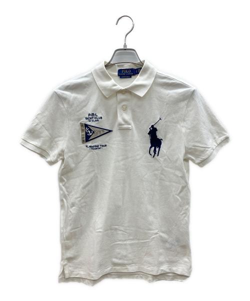 POLO RALPH LAUREN（ポロ・ラルフローレン）POLO RALPH LAUREN (ポロ・ラルフローレン) ポロシャツ　ビッグロゴ刺繍 ホワイト サイズ:Sの古着・服飾アイテム