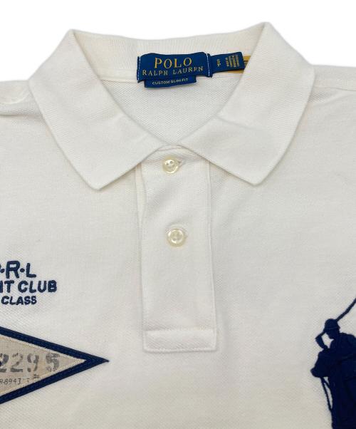 POLO RALPH LAUREN（ポロ・ラルフローレン）POLO RALPH LAUREN (ポロ・ラルフローレン) ポロシャツ　ビッグロゴ刺繍 ホワイト サイズ:Sの古着・服飾アイテム