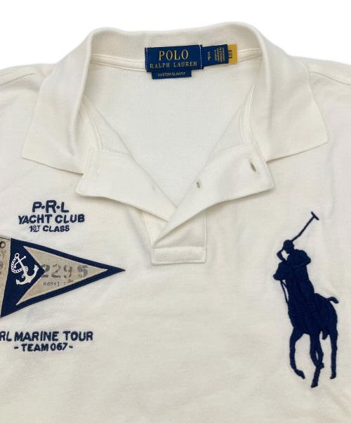 POLO RALPH LAUREN（ポロ・ラルフローレン）POLO RALPH LAUREN (ポロ・ラルフローレン) ポロシャツ　ビッグロゴ刺繍 ホワイト サイズ:Sの古着・服飾アイテム