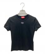 DIESELディーゼル）の古着「半袖カットソー　T-UNCUTIESLONG-OD」｜ブラック