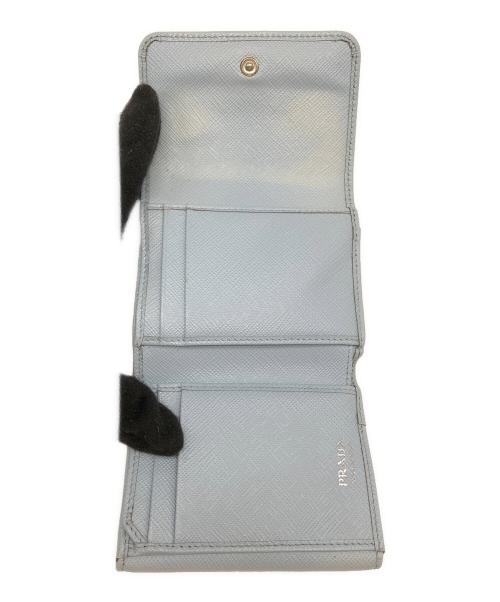PRADA（プラダ）PRADA (プラダ) 3つ折り財布 スカイブルーの古着・服飾アイテム