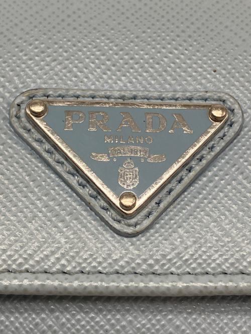 PRADA（プラダ）PRADA (プラダ) 3つ折り財布 スカイブルーの古着・服飾アイテム