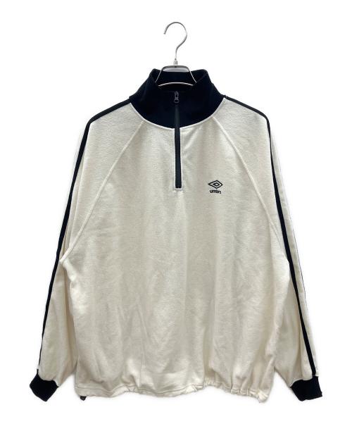 UMBRO（アンブロ）UMBRO (アンブロ) ハーフジップスウェット ホワイト サイズ:Lの古着・服飾アイテム