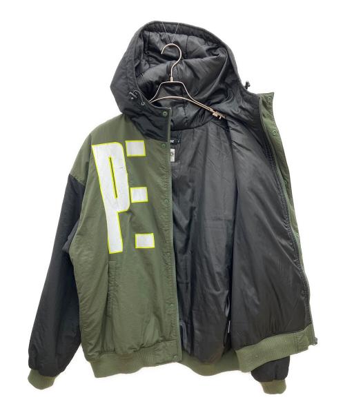 X-LARGE（エクストララージ）X-LARGE (エクストララージ) PUBLIC ENEMY (パブリック エネミー) 中綿ジャケット カーキ×ブラック サイズ:XLの古着・服飾アイテム