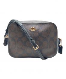COACH（コーチ）の古着「ショルダーバッグ シグネチャー」｜ブラック×ブラウン