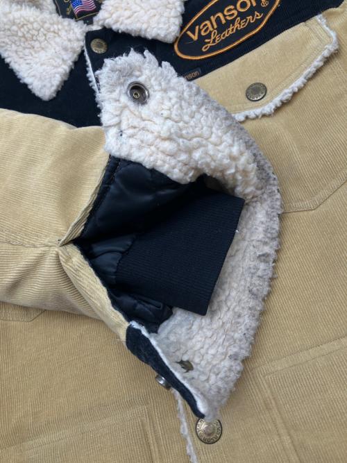 VANSON（バンソン）VANSON (バンソン) 裏ボアコーデュロイジャケット ベージュ サイズ:Lの古着・服飾アイテム