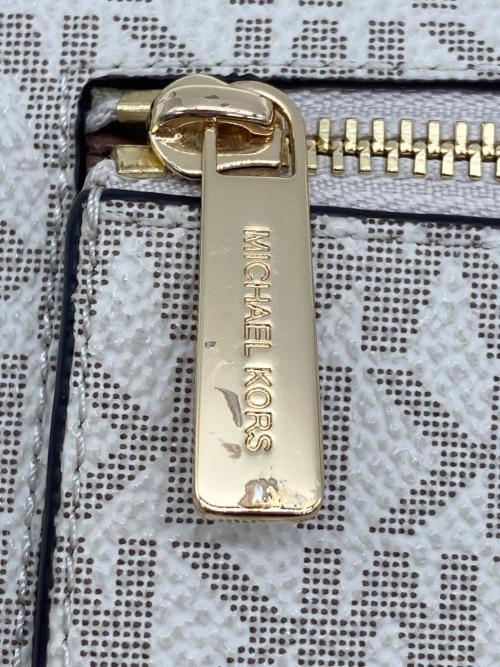 MICHAEL KORS（マイケルコース）MICHAEL KORS (マイケルコース) 長財布 ホワイト×ブラウンの古着・服飾アイテム
