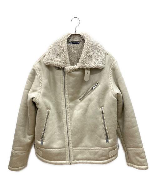 ZARA（ザラ）ZARA (ザラ) ライダースジャケット アイボリー サイズ:XLの古着・服飾アイテム