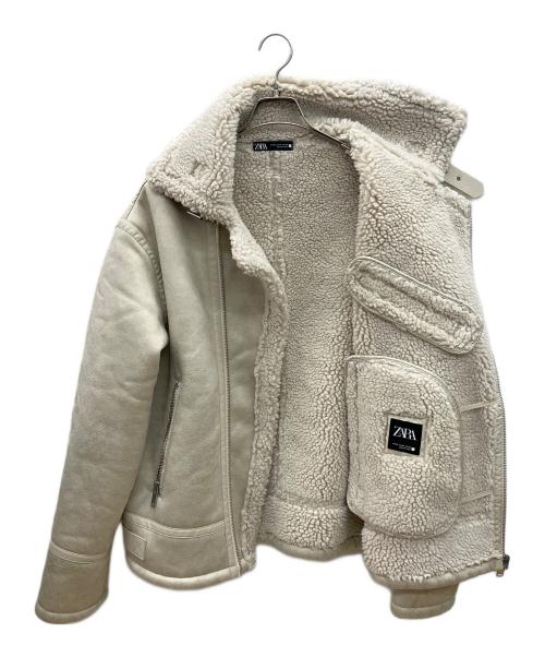 ZARA（ザラ）ZARA (ザラ) ライダースジャケット アイボリー サイズ:XLの古着・服飾アイテム