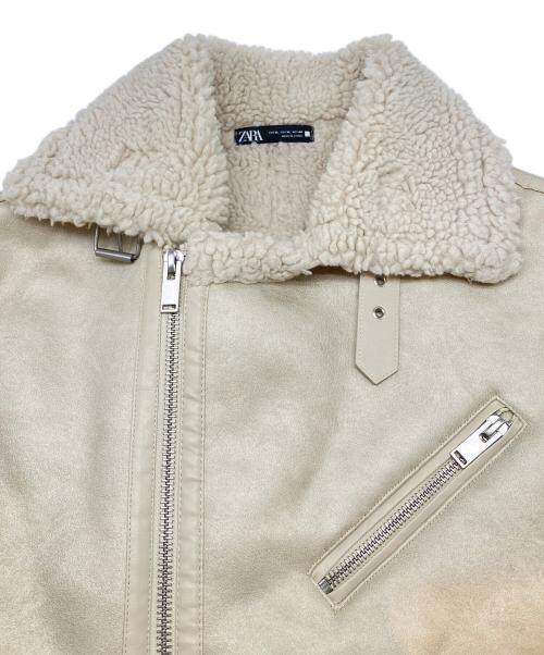 ZARA（ザラ）ZARA (ザラ) ライダースジャケット アイボリー サイズ:XLの古着・服飾アイテム