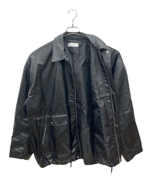 ADRER（アドラー）ADRER (アドラー) フェイクレザージャケット ブラック サイズ:Lの古着・服飾アイテム
