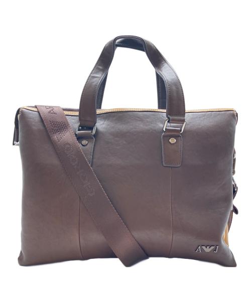 GIORGIO ARMANI（ジョルジオアルマーニ）GIORGIO ARMANI (ジョルジオアルマーニ) 2WAYショルダーバッグ ブラウンの古着・服飾アイテム