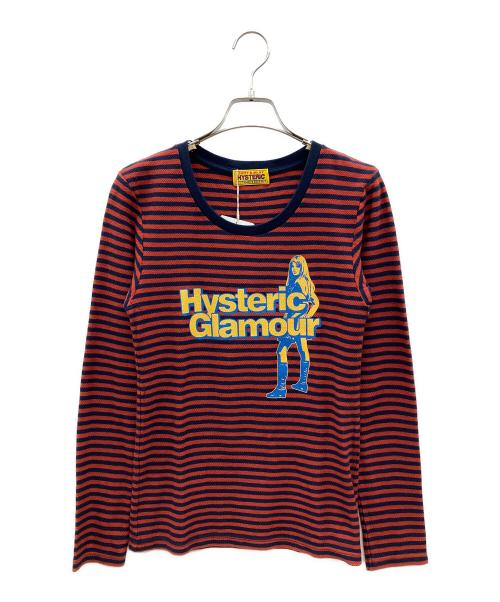 Hysteric Glamour（ヒステリックグラマー）Hysteric Glamour (ヒステリックグラマー) 長袖カットソー　Y2K レッド×ネイビー サイズ:FREEの古着・服飾アイテム