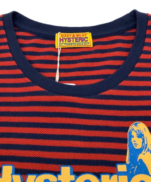 Hysteric Glamour（ヒステリックグラマー）Hysteric Glamour (ヒステリックグラマー) 長袖カットソー　Y2K レッド×ネイビー サイズ:FREEの古着・服飾アイテム