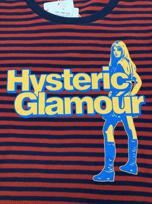 Hysteric Glamour（ヒステリックグラマー）Hysteric Glamour (ヒステリックグラマー) 長袖カットソー　Y2K レッド×ネイビー サイズ:FREEの古着・服飾アイテム