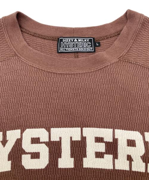 Hysteric Glamour（ヒステリックグラマー）Hysteric Glamour (ヒステリックグラマー) 長袖カットソー　Y2K ブラウン×ホワイト サイズ:Lの古着・服飾アイテム