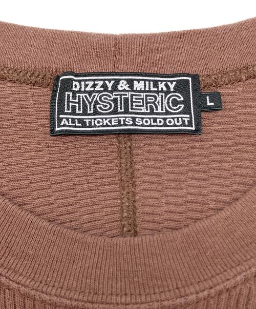 Hysteric Glamour（ヒステリックグラマー）Hysteric Glamour (ヒステリックグラマー) 長袖カットソー　Y2K ブラウン×ホワイト サイズ:Lの古着・服飾アイテム
