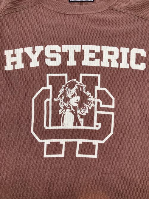Hysteric Glamour（ヒステリックグラマー）Hysteric Glamour (ヒステリックグラマー) 長袖カットソー　Y2K ブラウン×ホワイト サイズ:Lの古着・服飾アイテム
