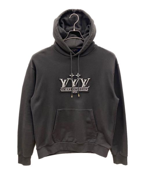 LOUIS VUITTON（ルイ ヴィトン）LOUIS VUITTON (ルイ ヴィトン) パールエンベリッシュド プルオーバーパーカー ブラック サイズ:Ｍの古着・服飾アイテム