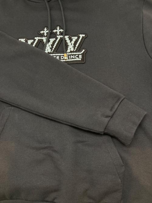 LOUIS VUITTON（ルイ ヴィトン）LOUIS VUITTON (ルイ ヴィトン) パールエンベリッシュド プルオーバーパーカー ブラック サイズ:Ｍの古着・服飾アイテム