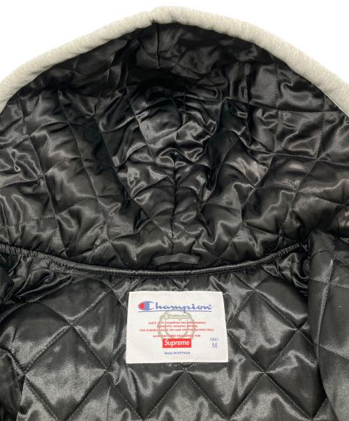 Champion（チャンピオン）Champion (チャンピオン) SUPREME (シュプリーム) Hooded Satin Varsity Jacket　18AW ブラック サイズ:Ｍの古着・服飾アイテム