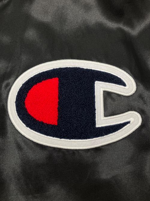 Champion（チャンピオン）Champion (チャンピオン) SUPREME (シュプリーム) Hooded Satin Varsity Jacket　18AW ブラック サイズ:Ｍの古着・服飾アイテム